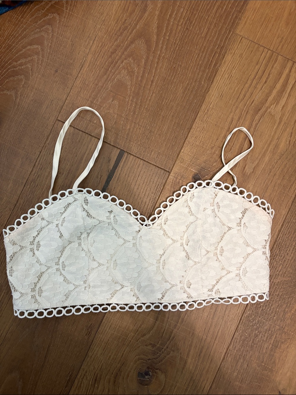 Ally Fashion White Lace Crop Bralette